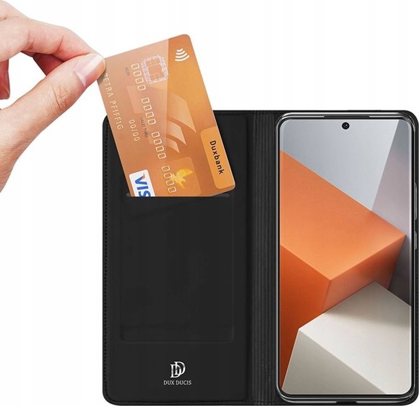 Θήκη Dux Ducis Skin Pro με καπάκι και θέση για κάρτα για το Xiaomi Redmi Note 13 Pro+ 5G - μαύρο