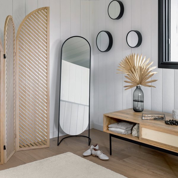 Duze lustro stojace w metalowej ramie JEF 39,5 x 136 cm