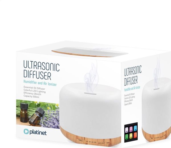 Αρωματικός Διαχύτης Platinet PDLAD12W Milky Wood, Υπερηχητικός Υγραντήρας Χώρου