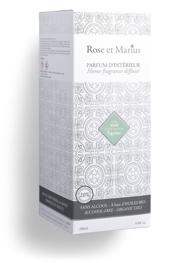 Dyfuzor zapachowy Sidestone Press Rose et Marius, Une Nuit D'ete Sous Les Figuiers, Aroma Reed Diffuser, 200 ml Unisex