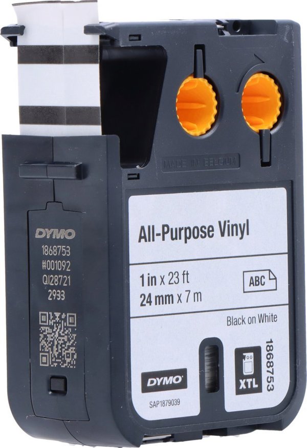 Dymo XTL βινυλίου ταινία 24 mm μαύρη σε λευκό 7m