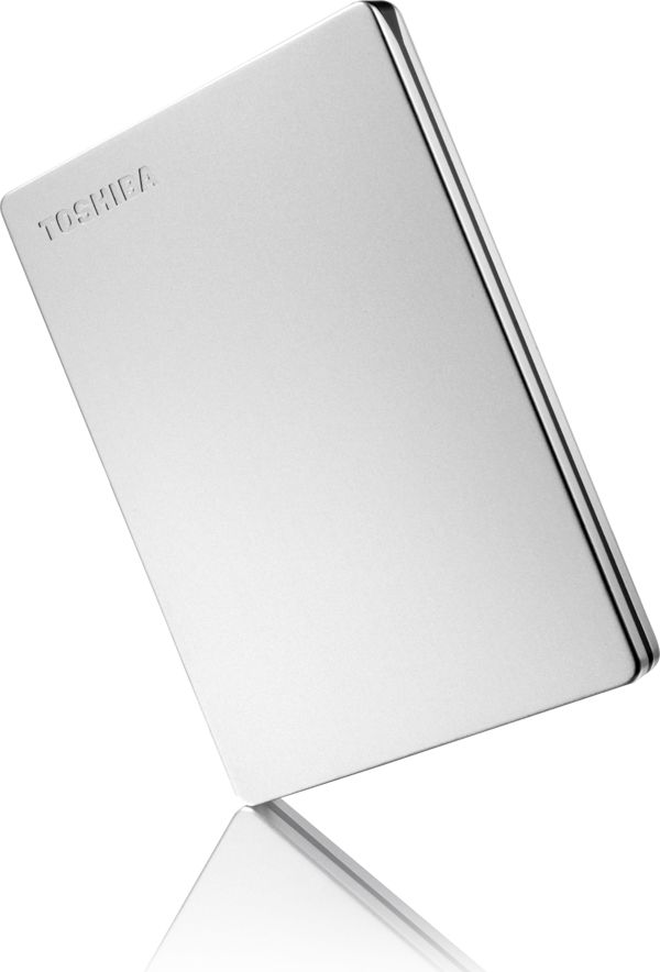 Toshiba Canvio Slim Εξωτερικός Σκληρός Δίσκος HDD 1TB, Αλουμινένιο Σώμα, Ασημί (HDTD310ES3DA)