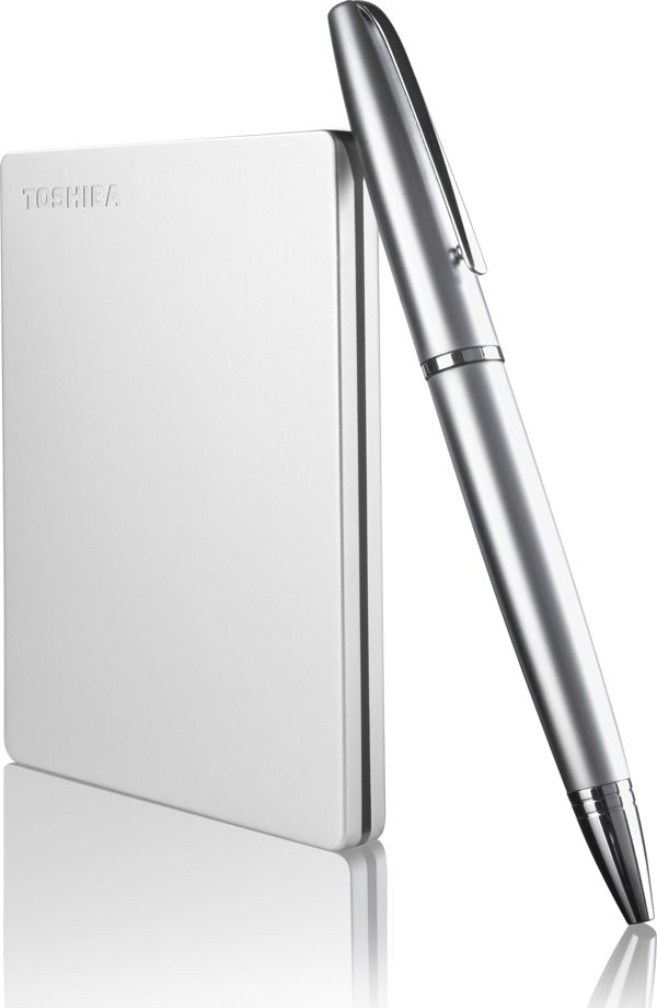 Toshiba Canvio Slim Εξωτερικός Σκληρός Δίσκος HDD 1TB, Αλουμινένιο Σώμα, Ασημί (HDTD310ES3DA)