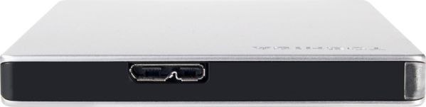 Toshiba Canvio Slim Εξωτερικός Σκληρός Δίσκος HDD 1TB, Αλουμινένιο Σώμα, Ασημί (HDTD310ES3DA)
