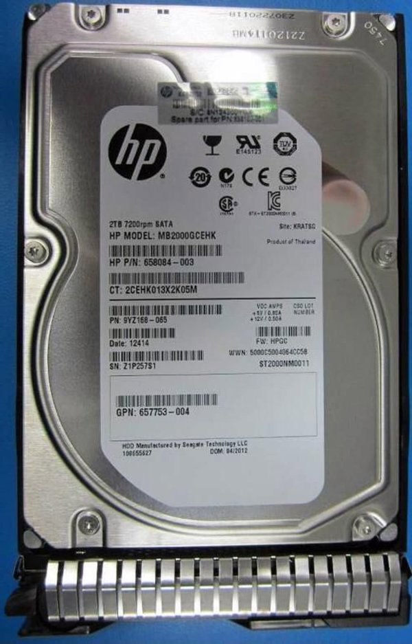 HP Σκληρός Δίσκος 2TB 6G SATA 7.2k 3.5in Enterprise Server HDD