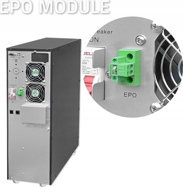 Dysan Zasilacz awaryjny UPS Qoltec 10kVA | 10000W | Power Factor 1.0 | LCD | EPO | USB | On-line