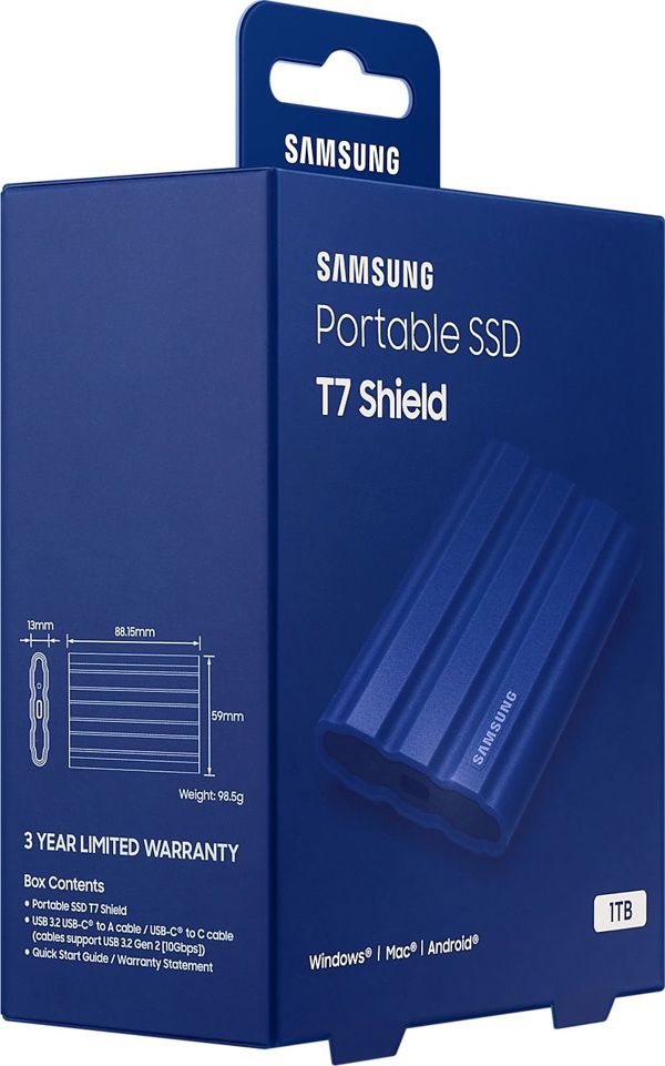 Εξωτερικός δίσκος SSD Samsung T7 Shield 1TB Μπλε (MU-PE1T0R/EU)