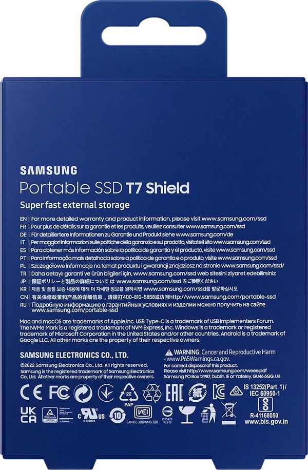 Εξωτερικός δίσκος SSD Samsung T7 Shield 1TB Μπλε (MU-PE1T0R/EU)