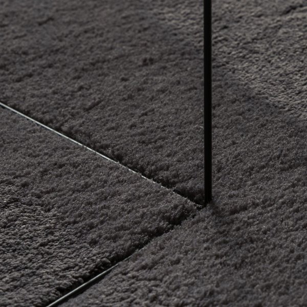 dywany Antracytowy Poliester 120 x 170 cm Dywan pokojowy Owalny