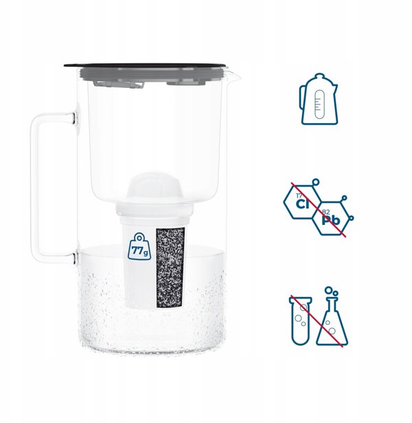 Dzbanek Wessper D4 BOROSILICATE MINI futureflow™ Aquaclassic (WES209-FF-BK)