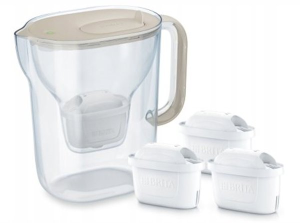 Brita Essential XL Κανάτα Φιλτραρίσματος Νερού με 3 Ανταλλακτικά Φίλτρα, Αμμουδί