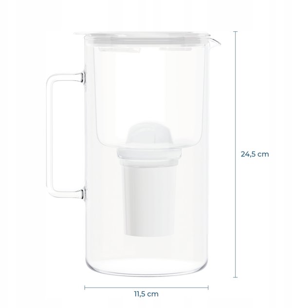 Dzbanek Wessper D4 BOROSILICATE MINI futureflow™ Aquaclassic (WES209-FF-WH)
