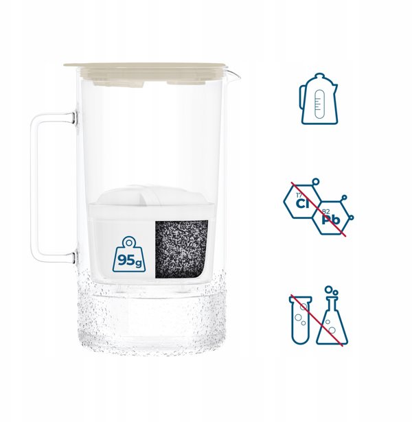 Dzbanek Wessper D4 BOROSILICATE MINI futureflow™ Aquamax (WES208-FF-BG)