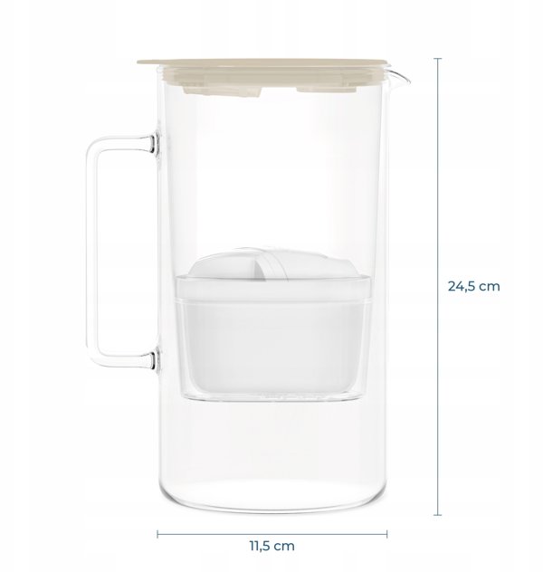 Dzbanek Wessper D4 BOROSILICATE MINI futureflow™ Aquamax (WES208-FF-BG)