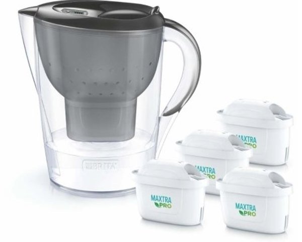 Brita Κανάτα Φιλτραρίσματος Marella, 2.4L, με 4 Φίλτρα MaxtraPro, Γραφίτης