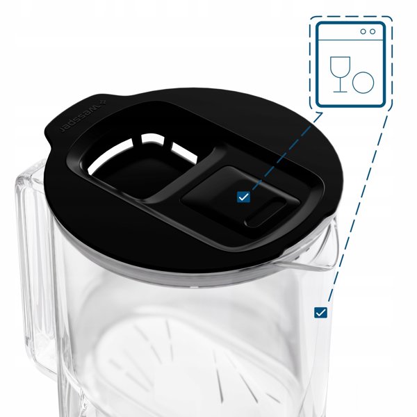 Dzbanek Wessper D4 BOROSILICATE MINI futureflow™ Aquamax (WES208-FF-BK)