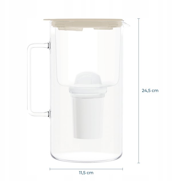 Dzbanek Wessper D4 BOROSILICATE MINI futureflow™ Aquaclassic (WES209-FF-BG)