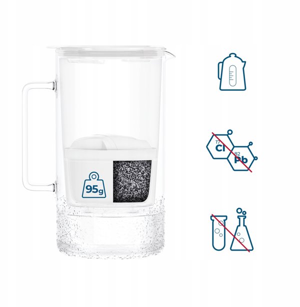 Dzbanek Wessper D4 BOROSILICATE MINI futureflow™ Aquamax (WES208-FF-WH)