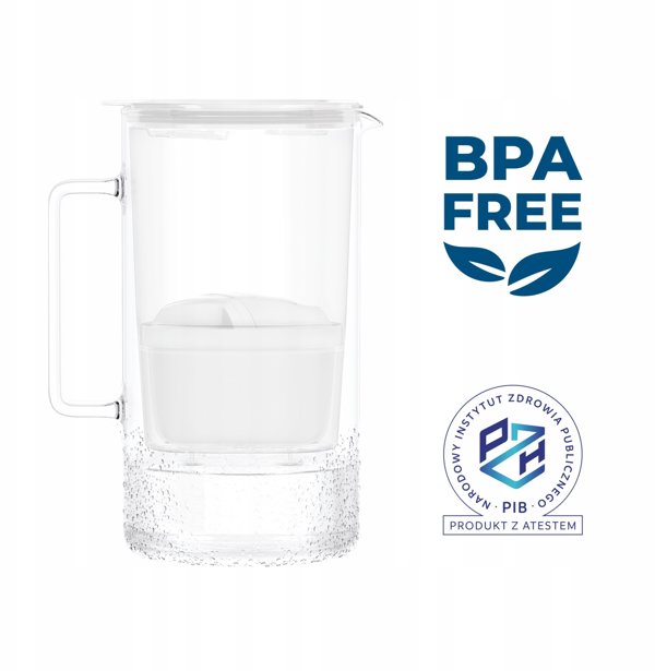 Dzbanek Wessper D4 BOROSILICATE MINI futureflow™ Aquamax (WES208-FF-WH)