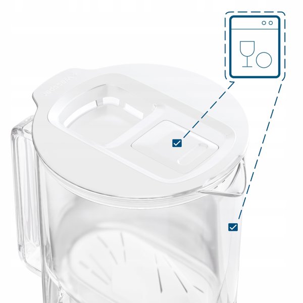 Dzbanek Wessper D4 BOROSILICATE MINI futureflow™ Aquamax (WES208-FF-WH)