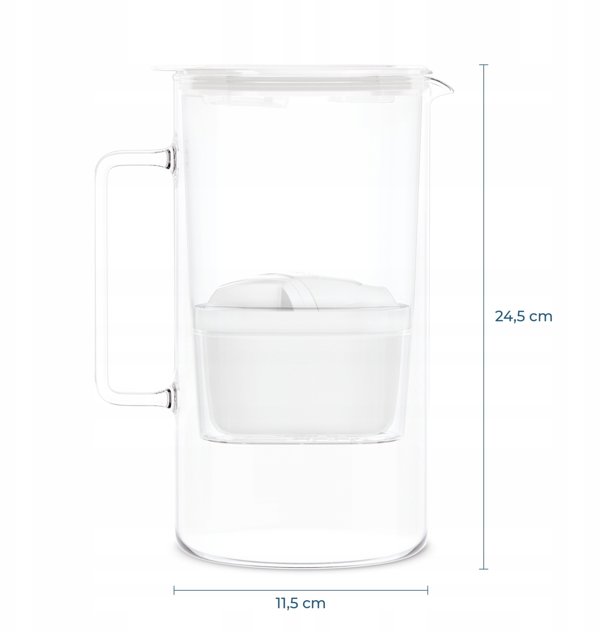 Dzbanek Wessper D4 BOROSILICATE MINI futureflow™ Aquamax (WES208-FF-WH)