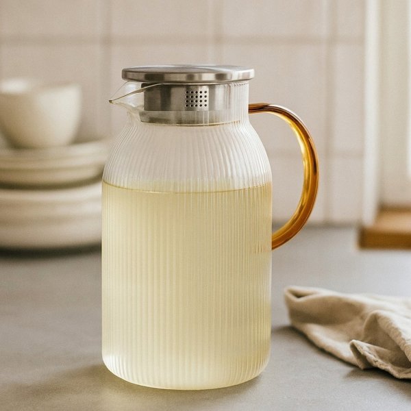 Γυάλινη Τσαγιέρα POKO 1,5 L, Διαφανές Γυάλινο Σκεύος για Τσάι