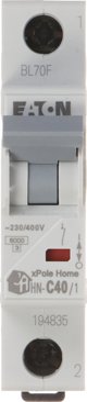 Eaton Διακόπτης Υπερέντασης HN-C40/1, Μονοφασικός, 40A, Τύπου C