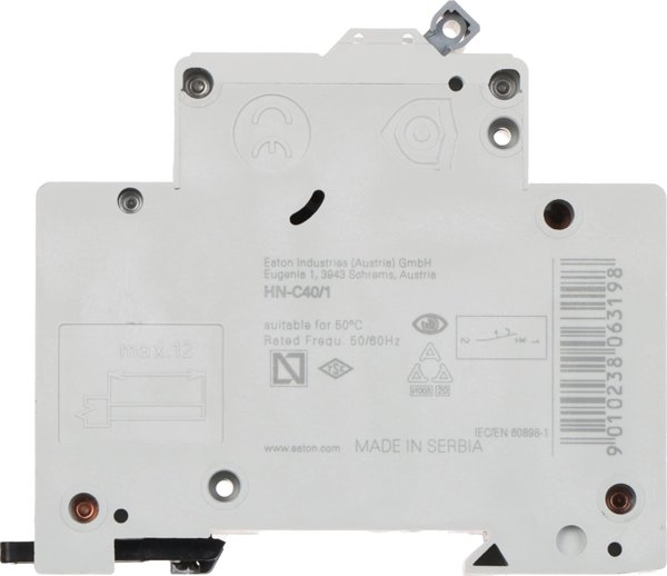 Eaton Διακόπτης Υπερέντασης HN-C40/1, Μονοφασικός, 40A, Τύπου C