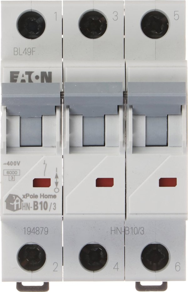 Διακόπτης Υπερέντασης Eaton HN-B10/3 Τριφασικός 10A Τύπος B