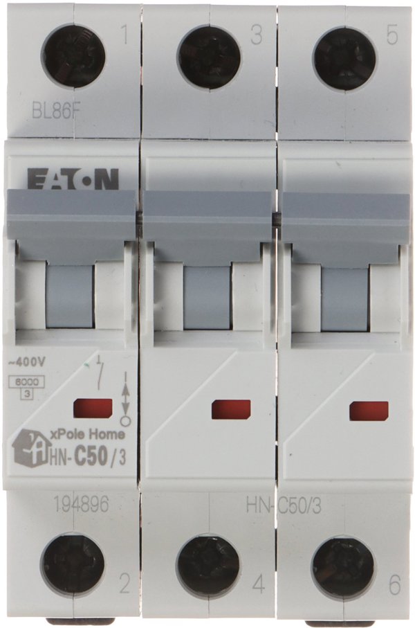 Eaton Wyłącznik nadprądowy trójfazowy 50 A typ C (HN-C50/3)