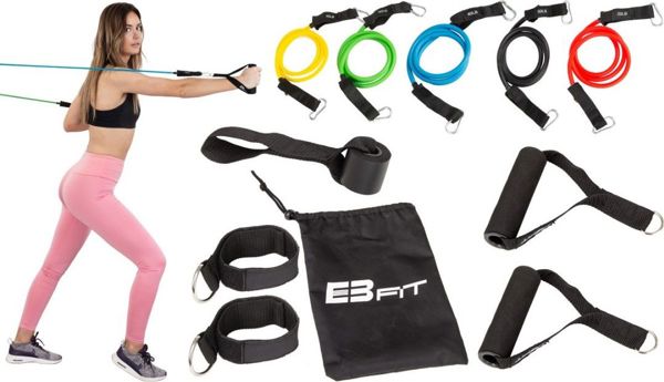 Eb Fit Σετ 5 Λάστιχα Αντίστασης για Γυμναστική & CrossFit, Πολύχρωμο