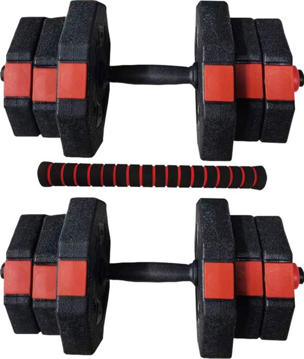 Eb Fit Σετ Αλτήρες 2 σε 1 με Μπάρα 20kg (2 x 10kg) Ασφαλτικά Βάρη Γυμναστικής