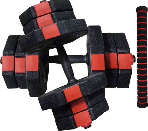 Eb Fit Σετ Αλτήρες 2 σε 1 με Μπάρα 20kg (2 x 10kg) Ασφαλτικά Βάρη Γυμναστικής