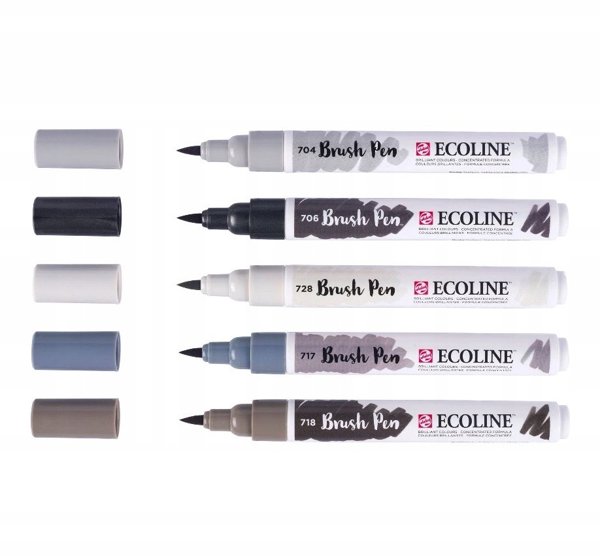 Ecoline Brush Pen set Shadow| 5 colours