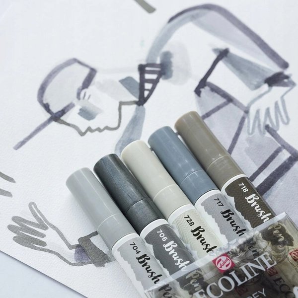Ecoline Brush Pen set Shadow| 5 colours