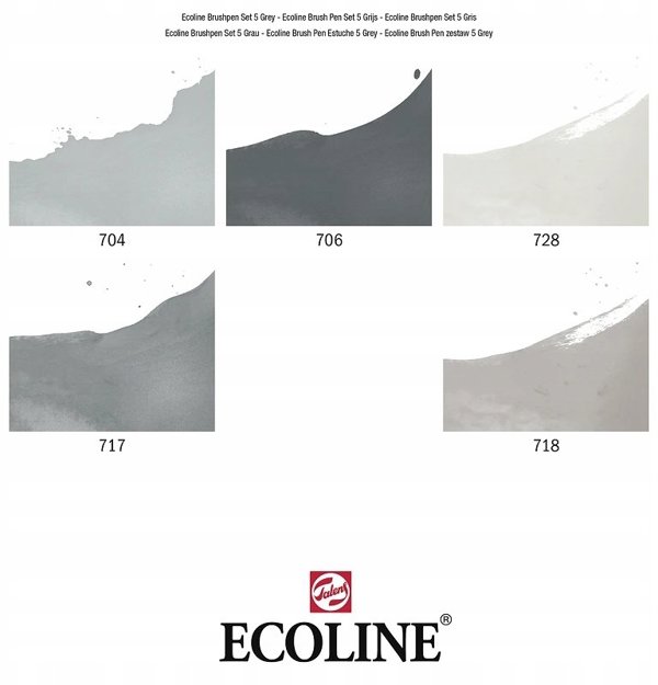 Ecoline Brush Pen set Shadow| 5 colours