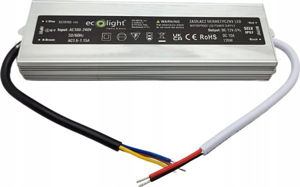 ECOLIGHT2 Τροφοδοτικό LED 120W, EC79765, 12V, Μετασχηματιστής Τάσης για LED Ταινίες