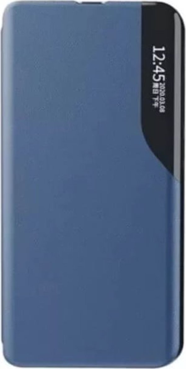 Θήκη Eco Leather View Case για Samsung Galaxy S25+ με καπάκι και βάση - μπλε