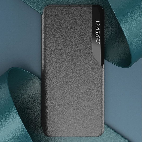 Θήκη Eco Leather View Case για Samsung Galaxy S24 FE με καπάκι και βάση - μαύρο