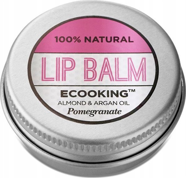 Ecooking, Ecooking, Βιολογικό Έλαιο Argan, Ενυδατικό, Lip Balm, Ρόδι, 15 ml Για Γυναίκες