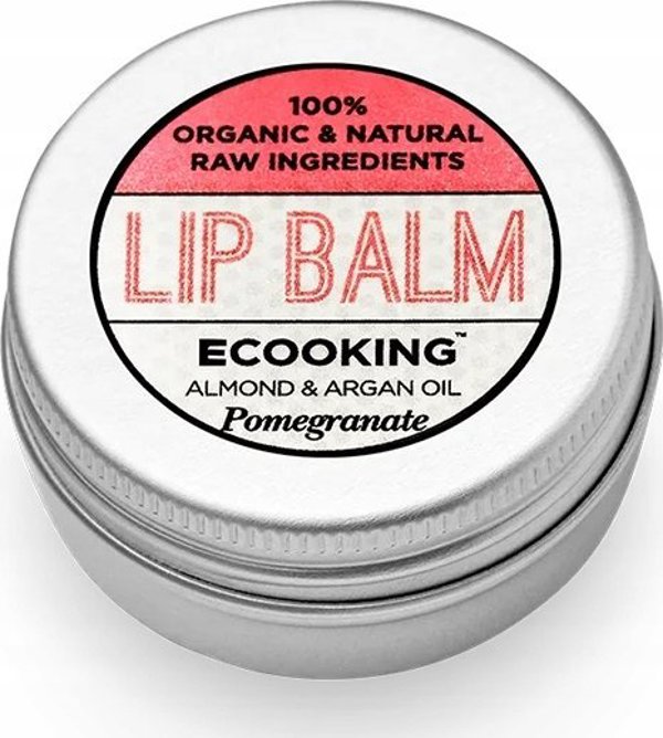 Ecooking, Ecooking, Βιολογικό Έλαιο Argan, Ενυδατικό, Lip Balm, Ρόδι, 15 ml Για Γυναίκες