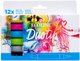 EcoLine Duotip Μαρκαδόροι Basic, Σετ 12 Χρωμάτων - Διπλής Μύτης