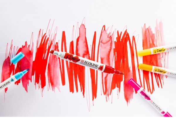 EcoLine Duotip Μαρκαδόροι Basic, Σετ 12 Χρωμάτων - Διπλής Μύτης