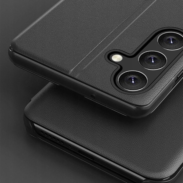 Eco Leather View Case θήκη για Samsung Galaxy S25+ με πτερύγιο στήριξης - μαύρο