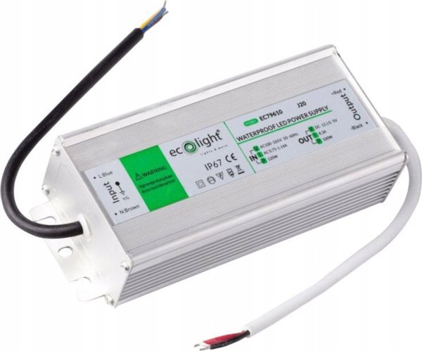 ECOLIGHT2 EC79610 Τροφοδοτικό LED 100W Στεγανό IP67 Λευκό