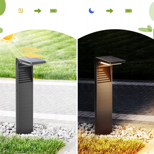ECOLIGHT2 Ecolight SSO-2 EC20113 ηλιακός εξωτερικός στύλος κήπου 1x2W LED 4000K IP65 μαύρος