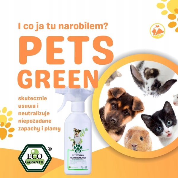 ECOGENIC Pets Green Spray για αφαίρεση οσμών και λεκέδων από ζώα, 250 ml