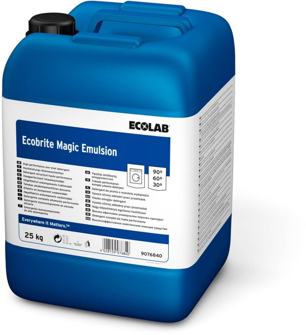Ecolab Ecobrite Magic Emulsion Αλκαλικό Απορρυπαντικό Πλυντηρίου Ρούχων, 25kg