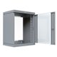 EFB 19" Wandgehäuse X-Rack mit Glastür 400-600mm 15HE grau