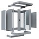 EFB 19" Wandgehäuse X-Rack mit Glastür 400-600mm 15HE grau